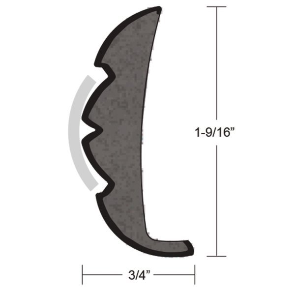 Rigid Vinyl Flex Core Rub Rail, Taco Metals, Mfr#: V21-9959WHC50D